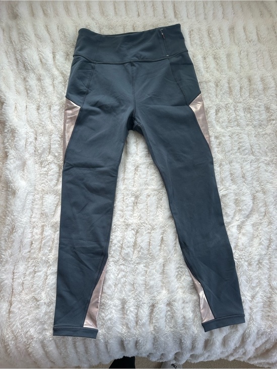 CALIA by Carrie Underwood Pants - Calia High Waist Dark Gray Leggings with Rose Gold Panels Size S